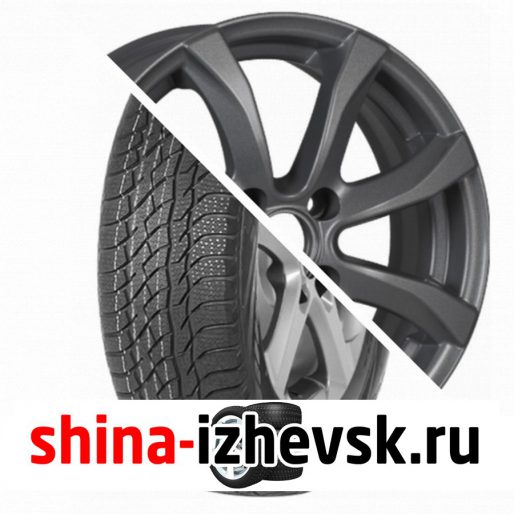 Колесо в сборе Viatti Bosco зима (V-526) 205/70 R15 T 96 + iFree Дайс 6xR15 4×100 ET48 DIA54.1 Насыщенный тёмно-серебристый в Ижевске